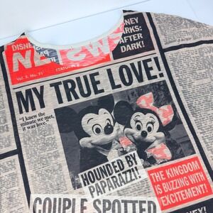 Disney Mickey Minnie Mouse My True Love Newspaper Paparazzi L Women's Tunic Top